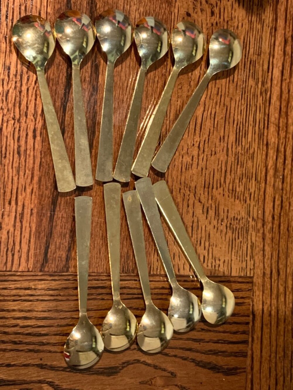 Vintage Gold-Toned Stainless Steel Teaspoons Set Of 8